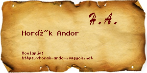 Horák Andor névjegykártya
