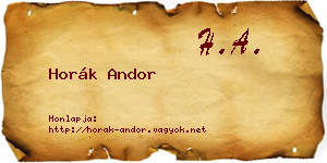 Horák Andor névjegykártya