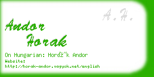 andor horak business card